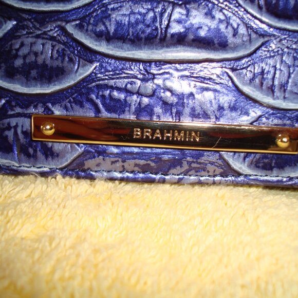 Brahmin Ady Leather Slim Wallet-Denim Cruz Blue NEW WITHOUT TAGS!
